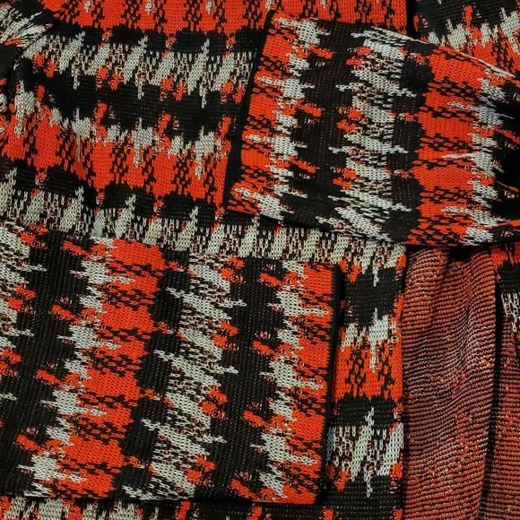 Ming Wang Houndstooth Cardigan Sweater Red Black Gray‎ Petite X-Small PXS - Picture 4 of 8